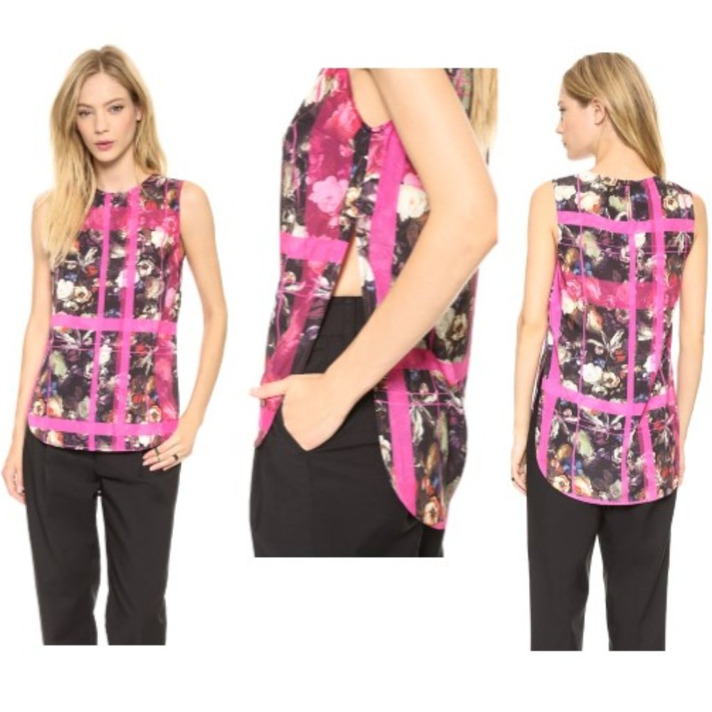 Thakoon Addition Floral Plaid Top - Size 2